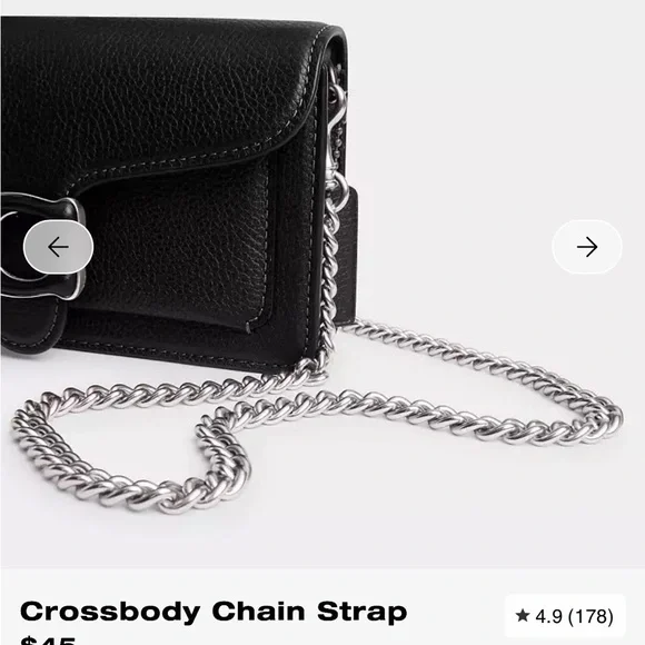 Coach 46” Silver Chain Strap - NWT - Picture 6 of 6